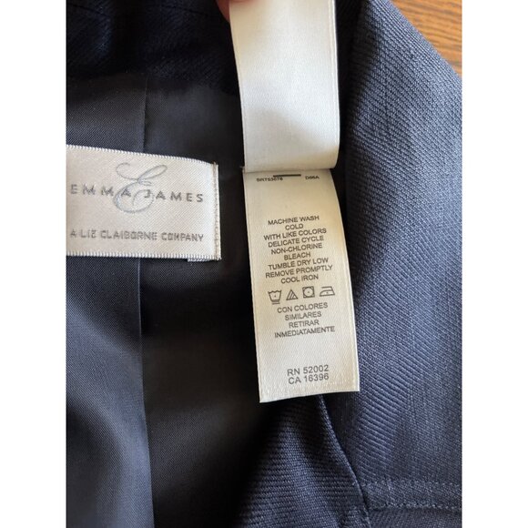 Emma James Navy Womens Wrinkle-Resistant Jacket & Pants Set Size 12 - Picture 6 of 16